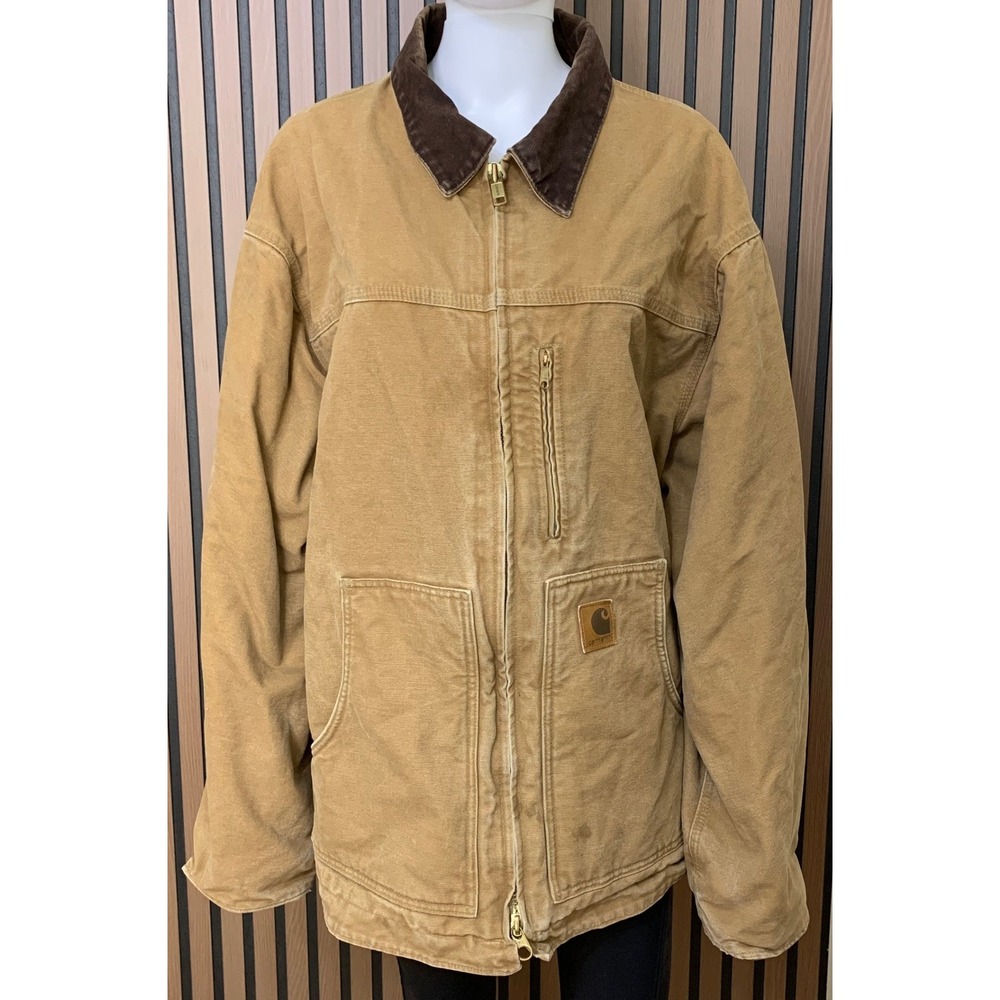 Carhartt C61 CML Sandstone Traditional Coat Camel Brown Sherpa Lined Mens 2XL